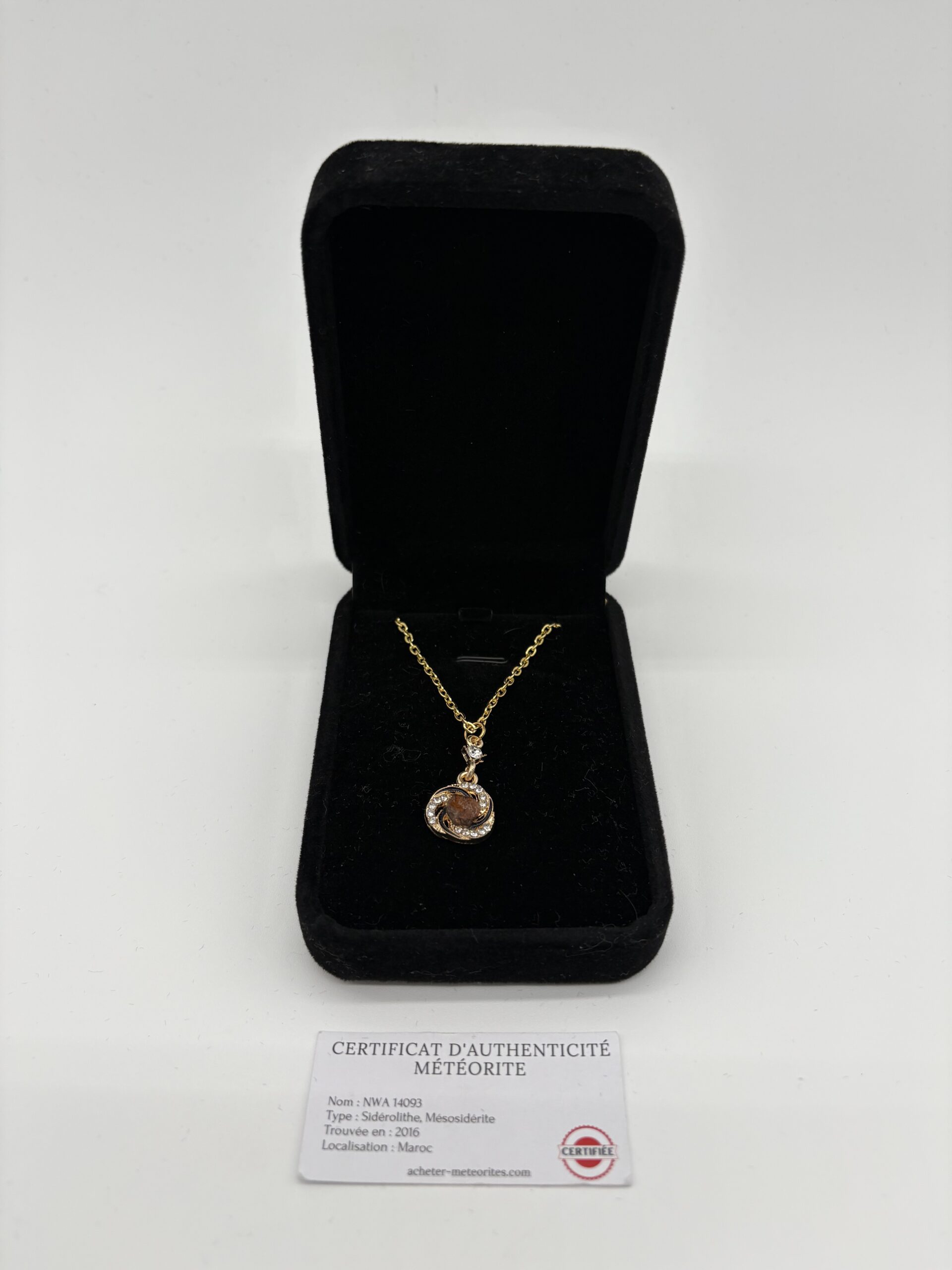 certificate gold necklace zircons nwa 14093