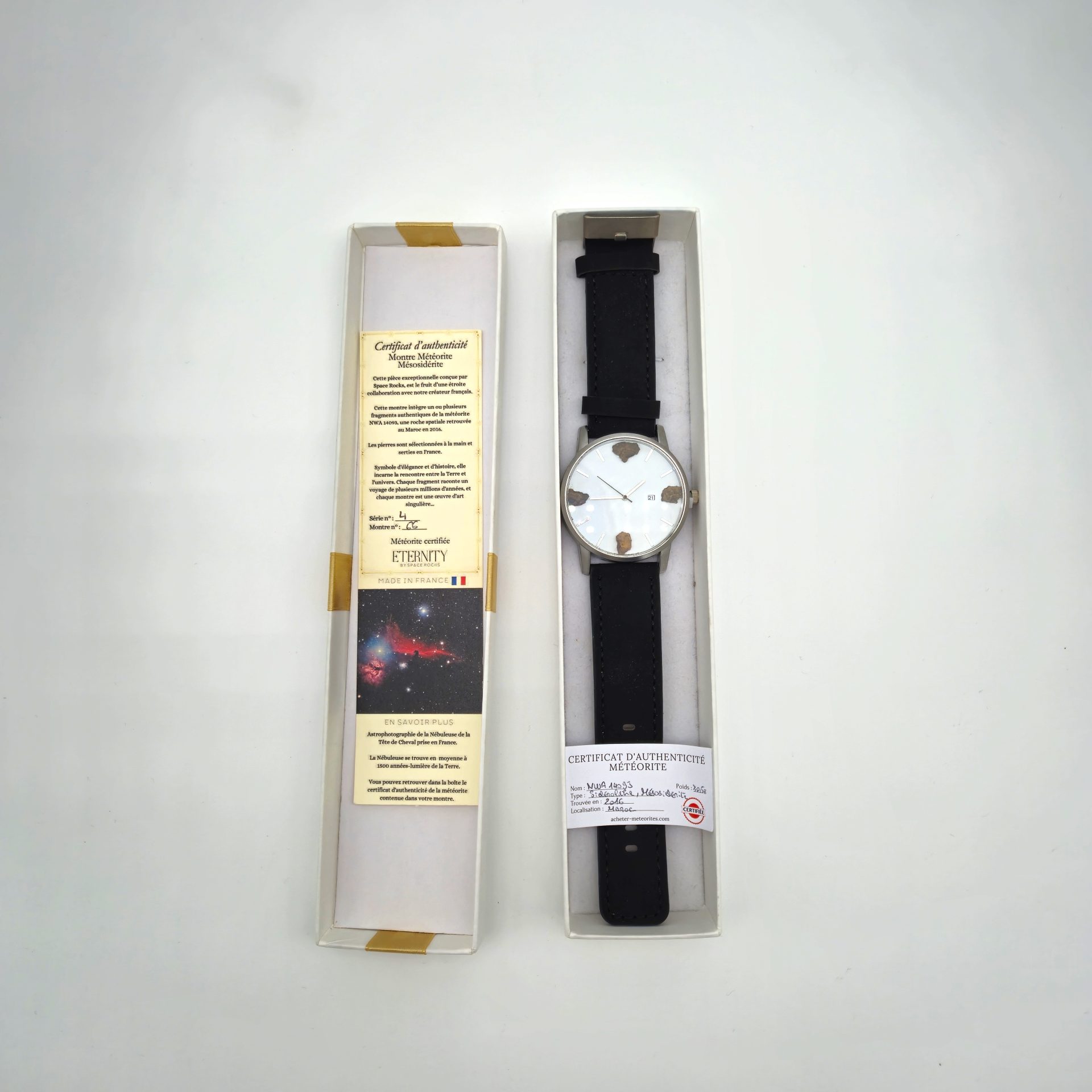 meteorite nwa 14093 black leather watch white dial (3)