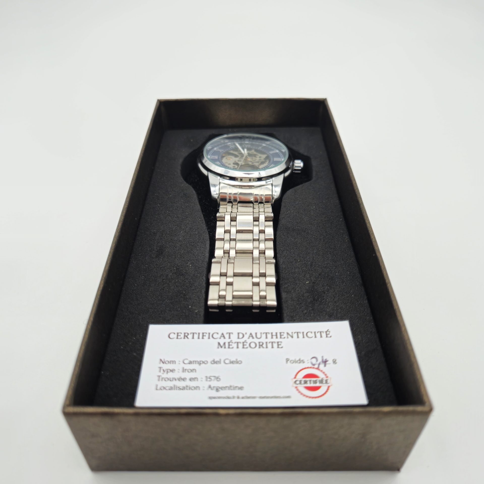 meteorite men's watch campo del cielo steel bracelet (4)