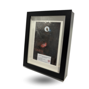 Premium meteorite frame NWA 14093 & Tulip Nebula - Black