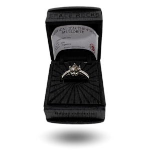 Campo del Cielo cosmic ring, silver-plated - wooden case