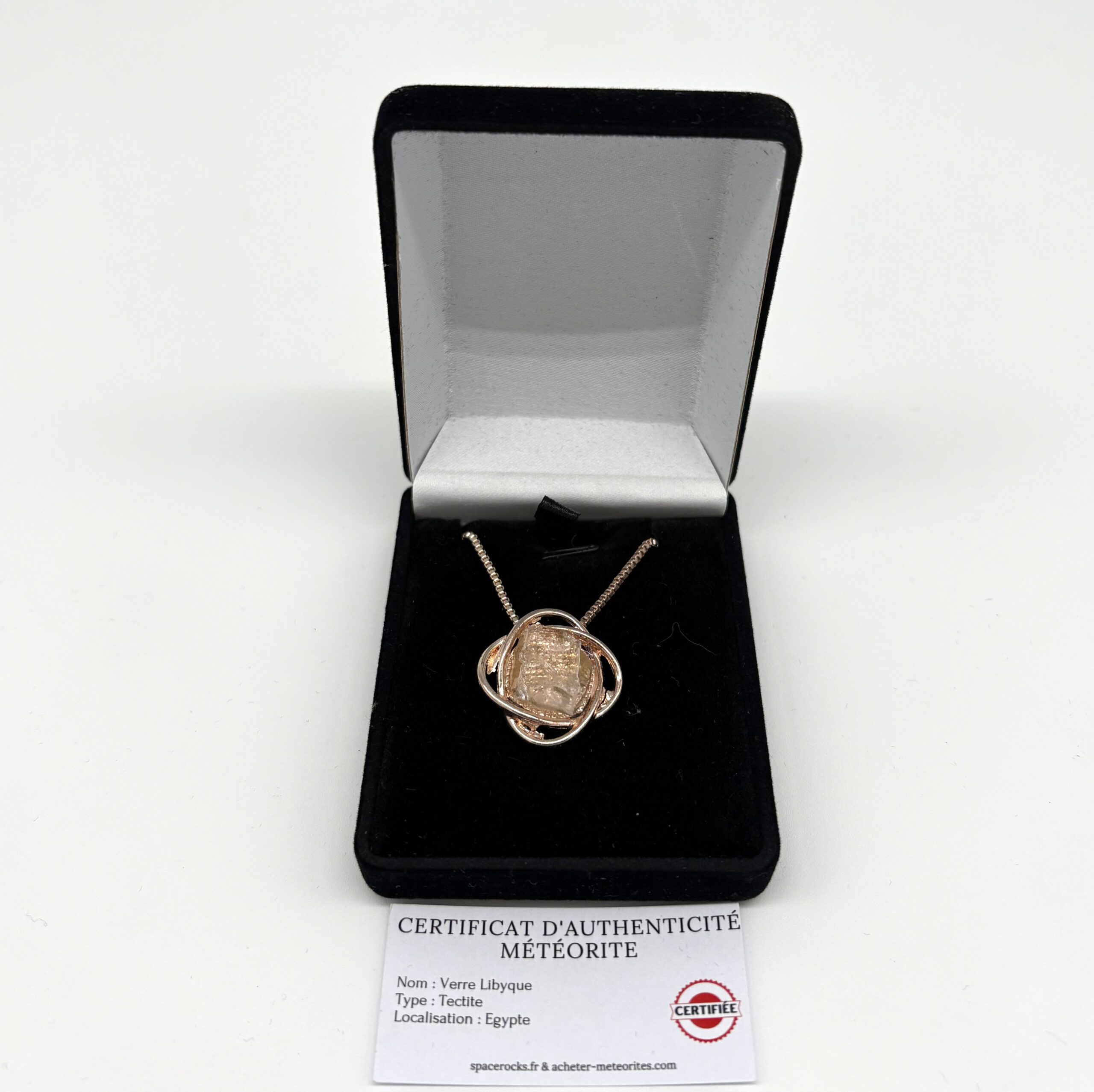 IMPACTITE rose gold necklace - elegant and cosmic pendant