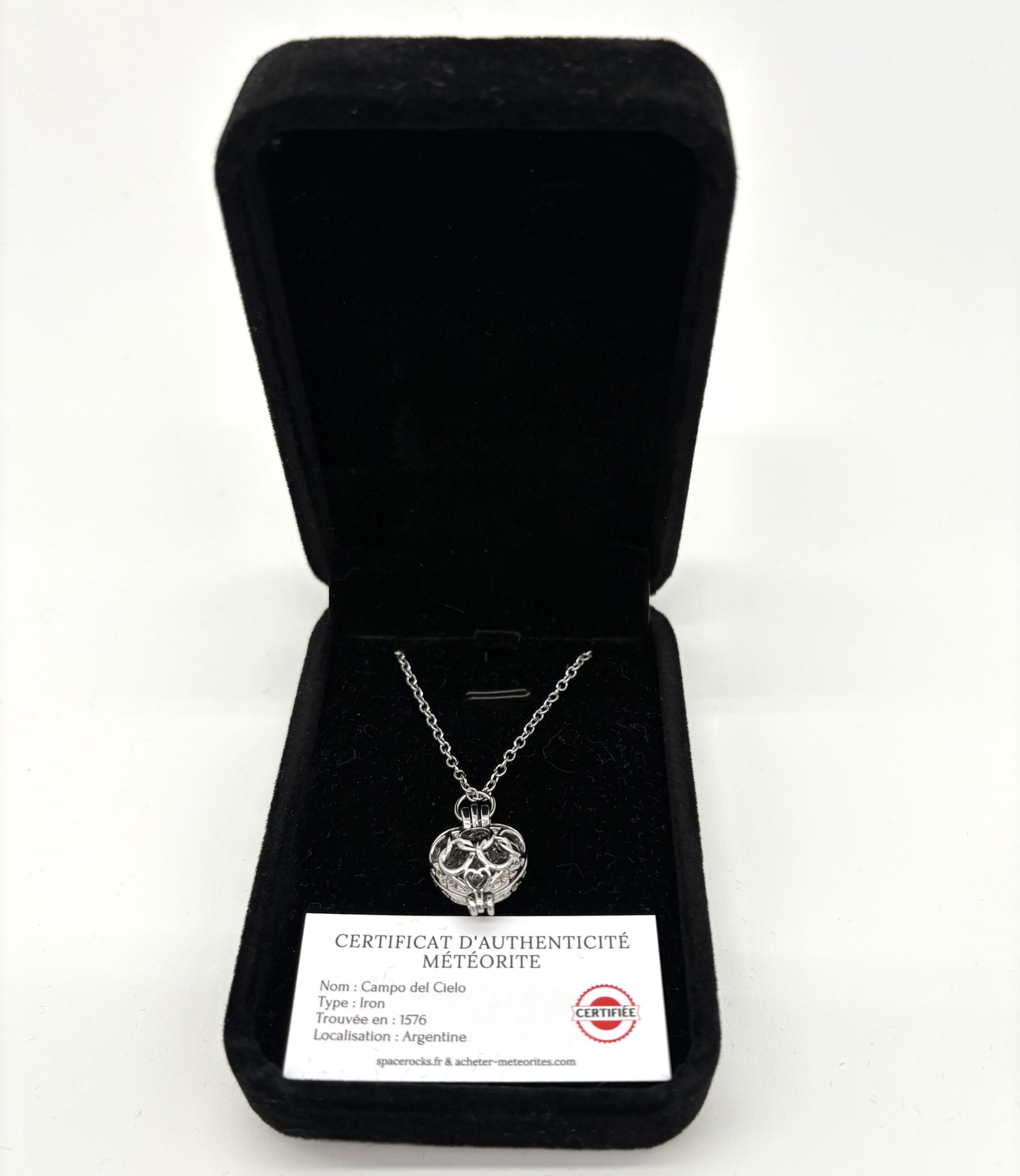 silver meteorite necklace