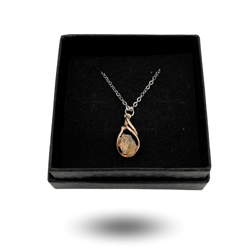 necklace natural stone impactite libyan glass