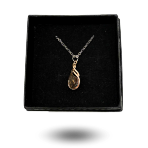 pendant (rose gold color) and necklace (silver-plated), aletai meteorite