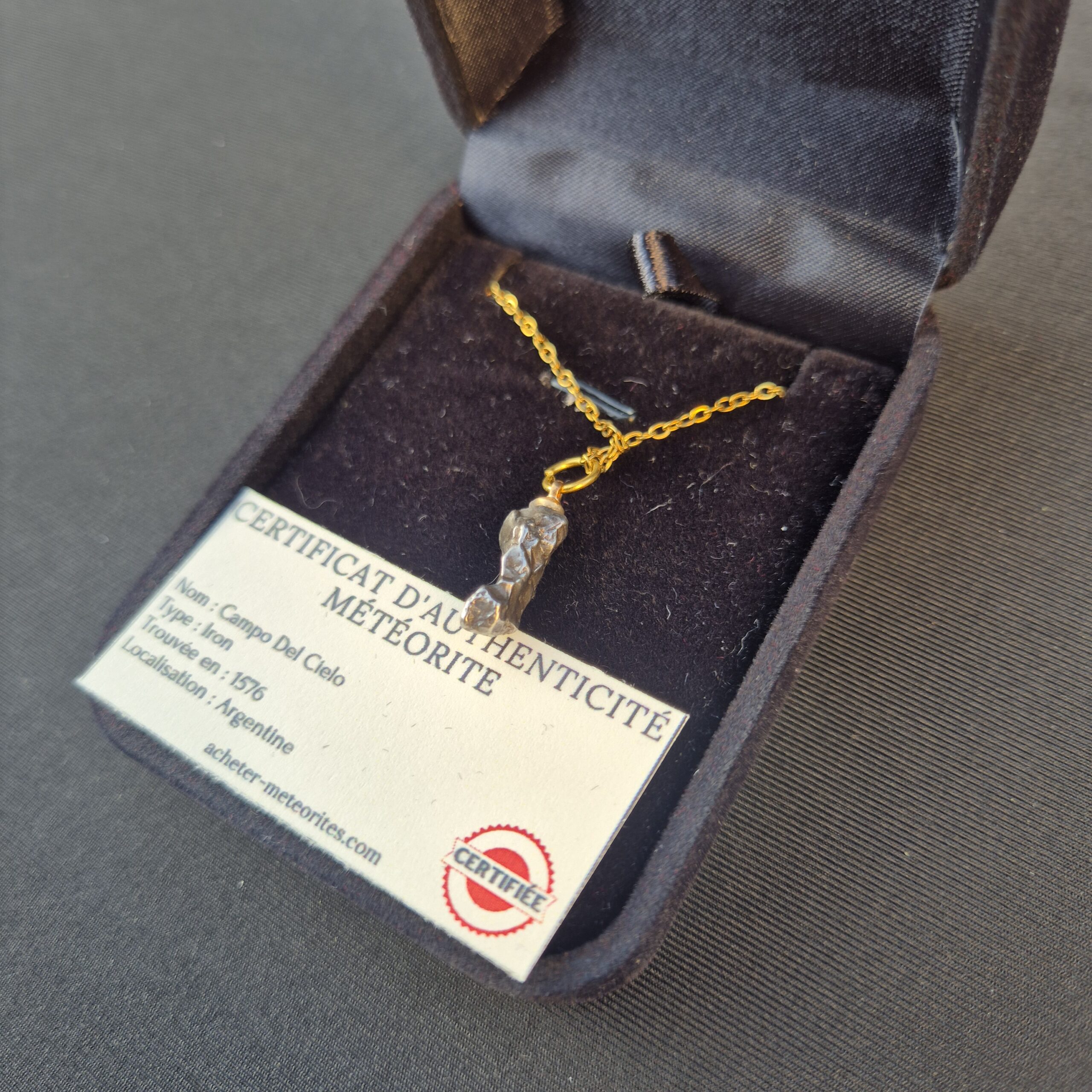Natural Campo del Cielo golden gemstone pendant