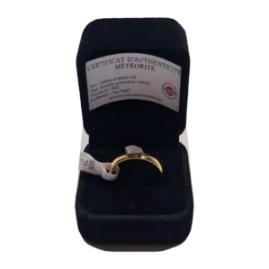 Bague dorée météorite aubrite Sebkha el Melah 001, taille 17