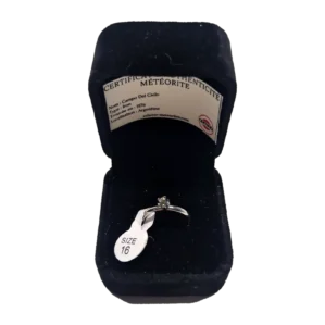 Bague fine argentée – solitaire Campo del Cielo, taille 16