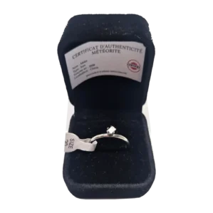 Bague solitaire argentée – météorite Aletai, taille 20