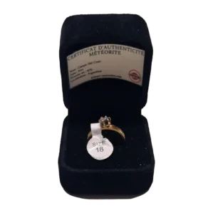 Bague solitaire dorée – Campo del Cielo, taille 18