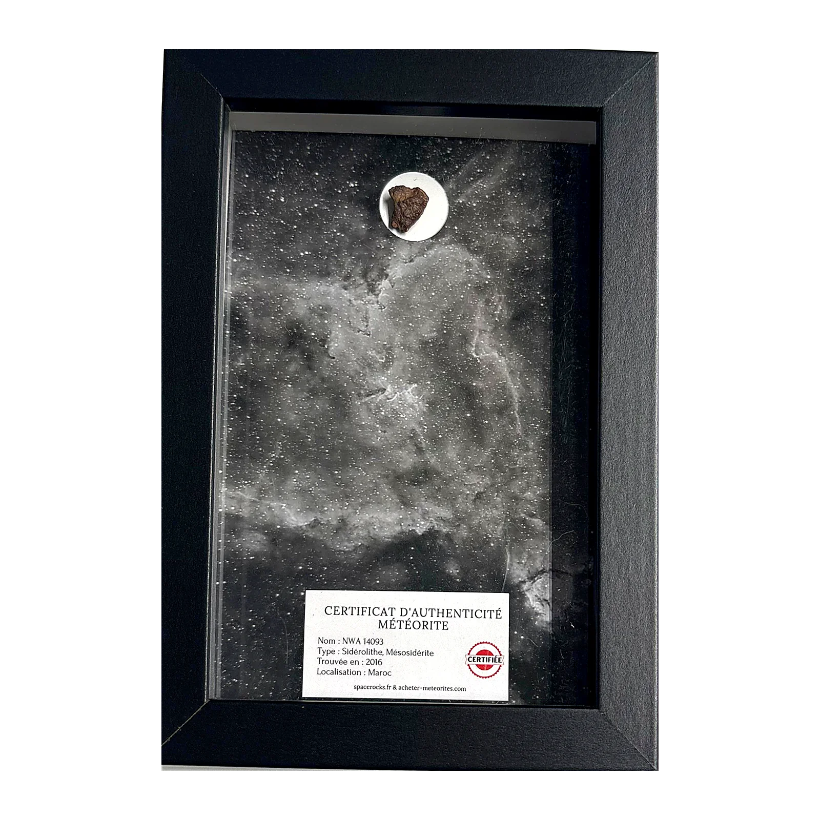 Cadre noir profondeur NWA 14093 & nébuleuse du Cœur – noir et blanc 15×20 cm – photo réelle du cadre
