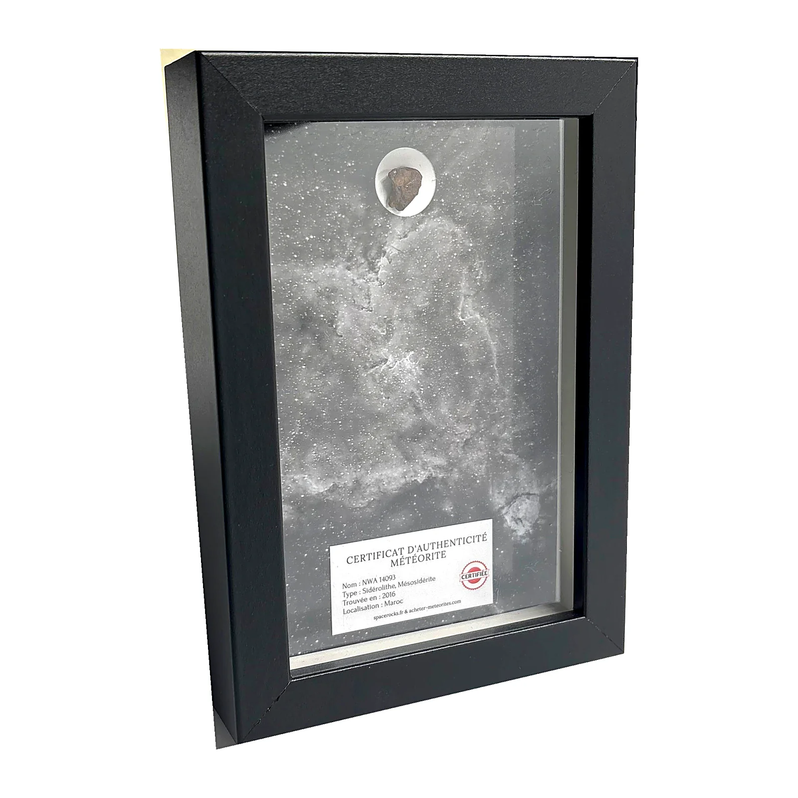 Cadre noir profondeur NWA 14093 & nébuleuse du Cœur – noir et blanc 15×20 cm – photo réelle du cadre