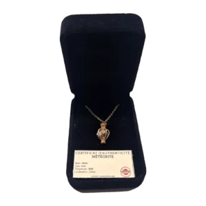 Collier cage lanterne dorée – météorite Aletai
