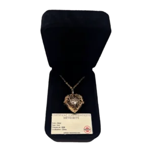 Collier cœur ajouré doré – météorite Aletai