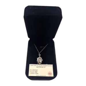Collier entrelacs argenté – météorite Gebel Kamil