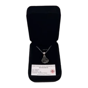 Collier moldavite argenté – pièce triangulaire n°3