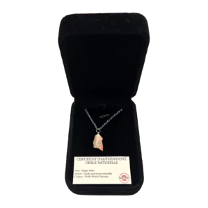 Collier opale Welo brute – chaîne argentée