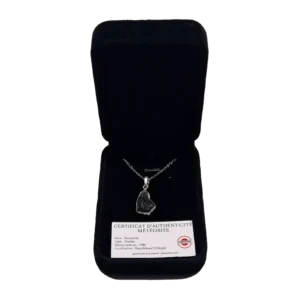 Collier tectite moldavite – monture argentée n°4