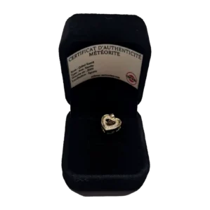 Pendentif cœur ouvert doré – météorite Gebel Kamil