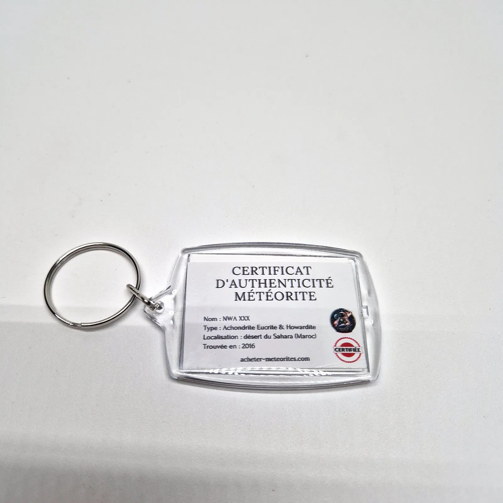 Porte-clés météorite certifiée – nébuleuse de la Rosette – vue 7