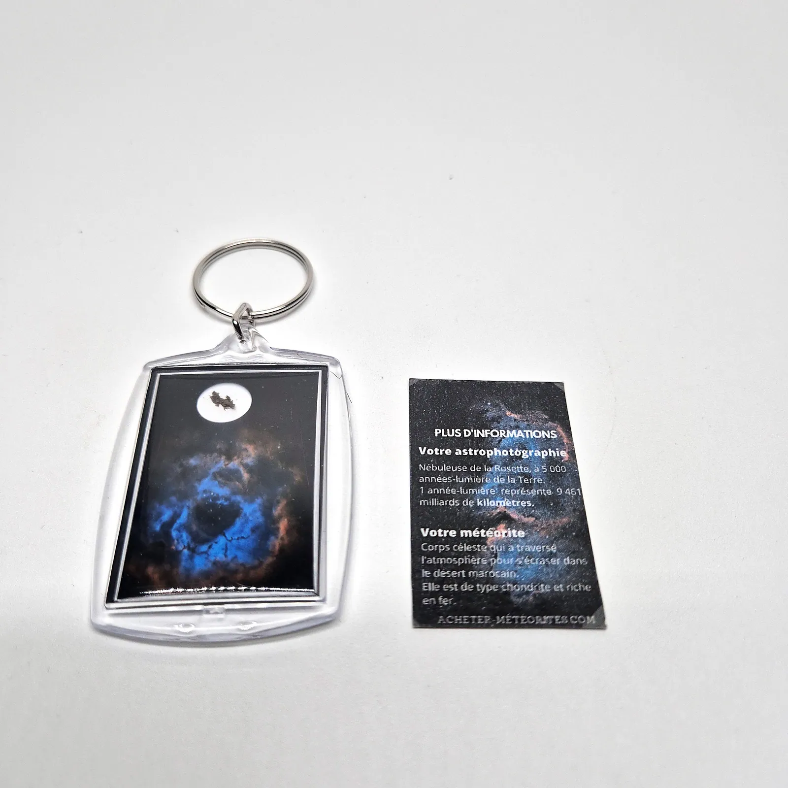 Porte-clés météorite certifiée – nébuleuse de la Rosette – vue 11