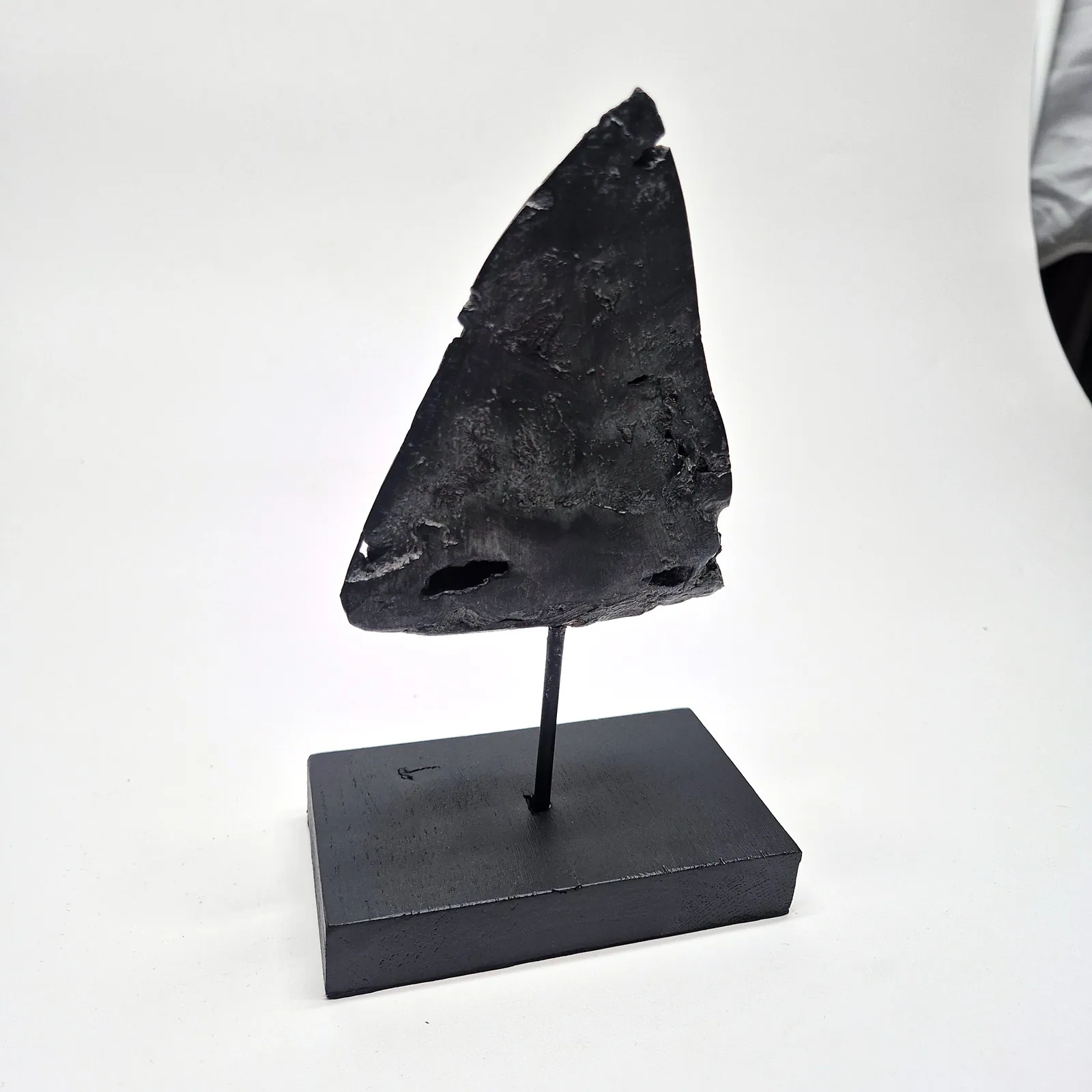 Sculpture en bronze – dent de mégalodon sur socle – vue 10
