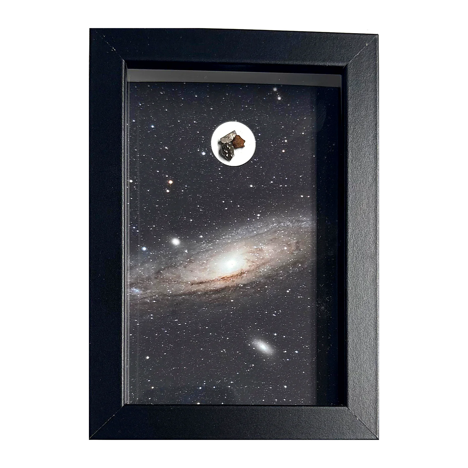 Tableau galaxie spirale – Andromède, météorites Campo del Cielo, Gebel Kamil et Aletai
