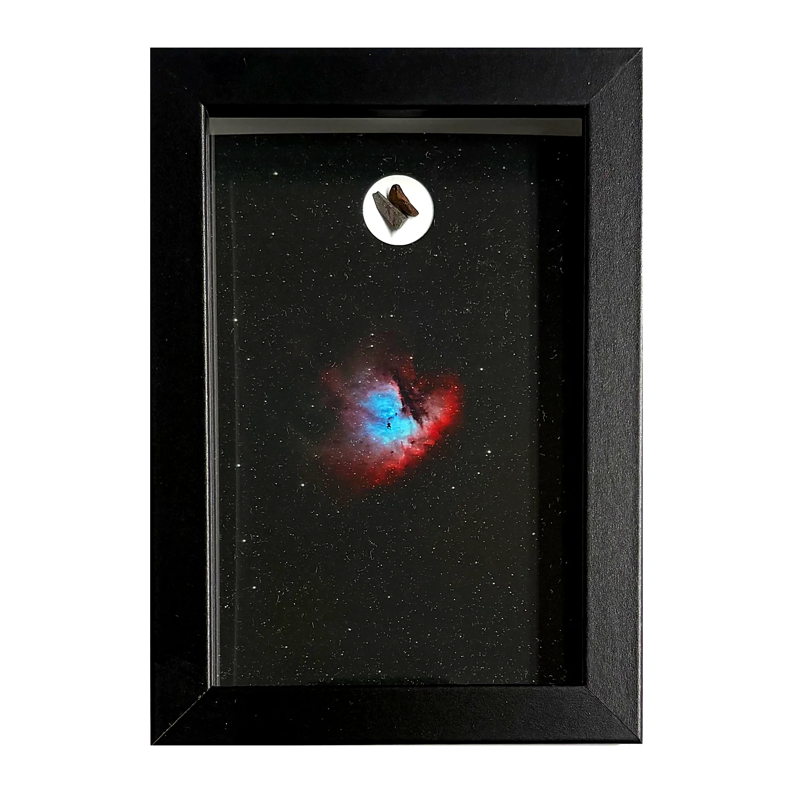Tableau nébuleuse Pacman avec météorites Gebel Kamil et Aletai – cadre profondeur