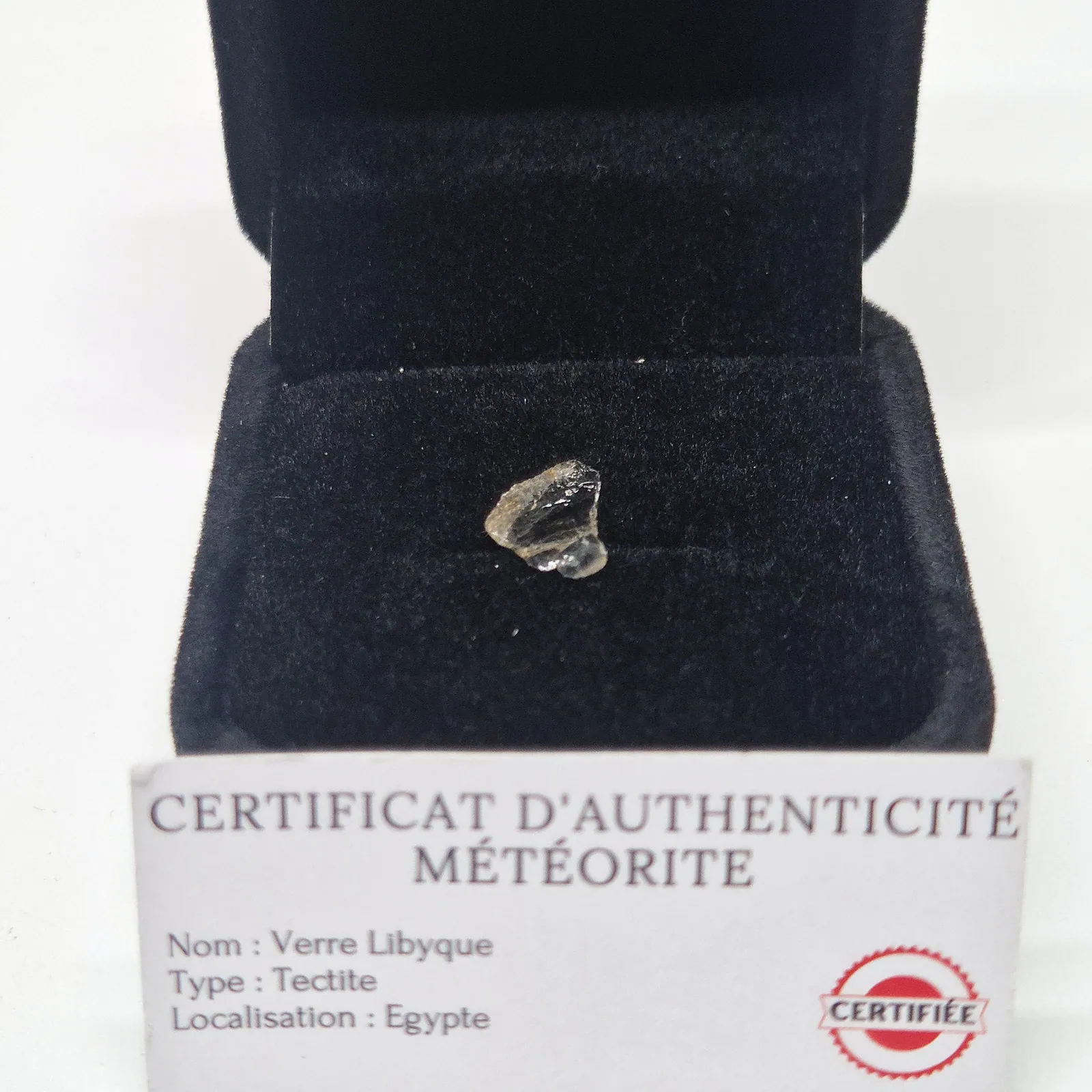Mini verre libyque en écrin avec certificat – vue 5